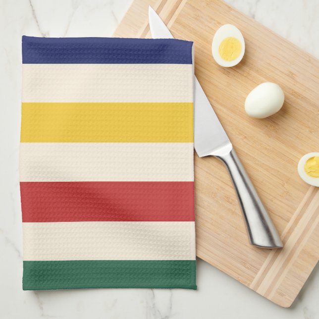 Colourful Horizontal Stripes Tea Towel (Quarter Fold)