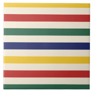 Colourful Horizontal Stripes Tile