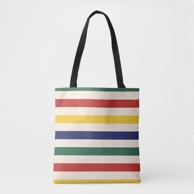 Colourful Horizontal Stripes Tote Bag (Front)