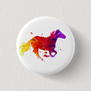 Colourful Horse 3 Cm Round Badge