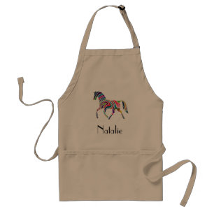 Colourful horse  -add name  standard apron
