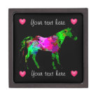 Colourful Horse And Hearts Trinket Box