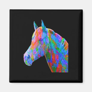 Colourful Horse Art Horseback Riding Lover Artsy H Magnet