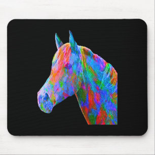 Colourful Horse Art Horseback Riding Lover Artsy H Mouse Mat