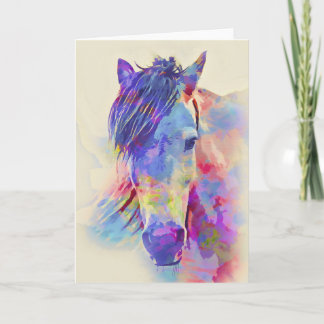 Colourful Horse Artistic Design Card