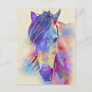 Colourful Horse Artistic Design Postcard