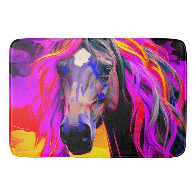 Colourful Horse Bath Mat (Front)