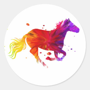Colourful Horse Classic Round Sticker