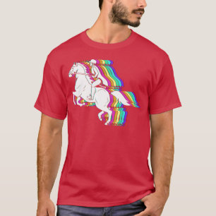 Colourful Horse Equestrian Jockey Horse Racing fri T-Shirt
