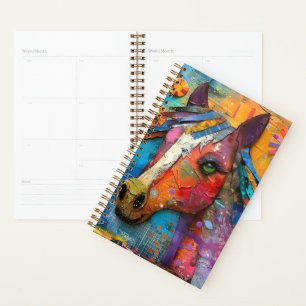 Colourful horse head 2025 planner