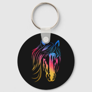 Colourful Horse Horseback Riding Horse Racing Hors Key Ring