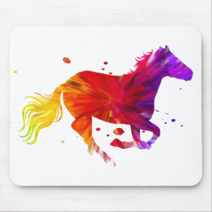 Colourful Horse Mouse Mat