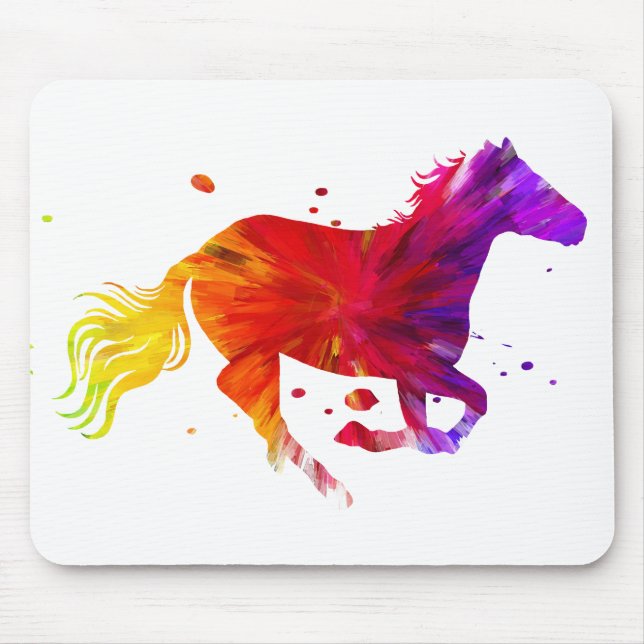 Colourful Horse Mouse Mat (Front)