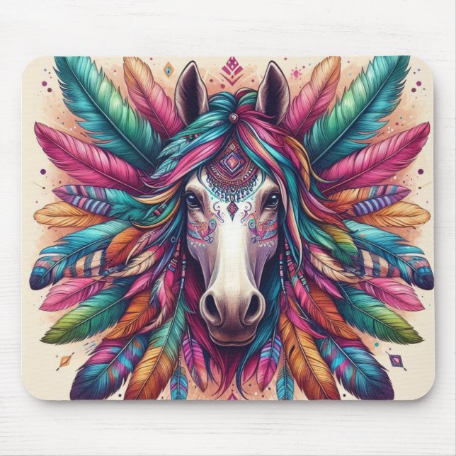 Colourful Horse Mouse Pad (Front)