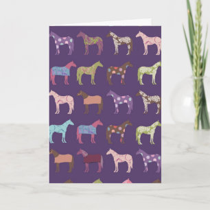 Colourful Horse Pattern Card