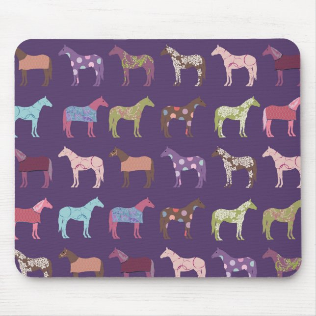 Colourful Horse Pattern Mouse Mat (Front)