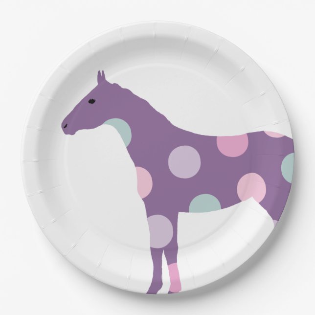 Colourful Horse Pattern Paper Plate (Front)