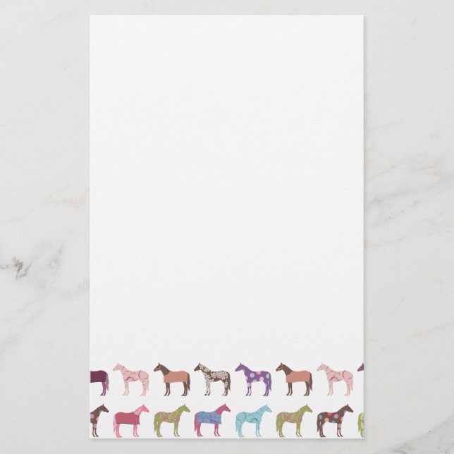 Colourful Horse Pattern Stationery (Front)