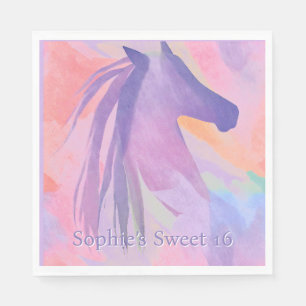 Colourful  horse  -personalised napkin