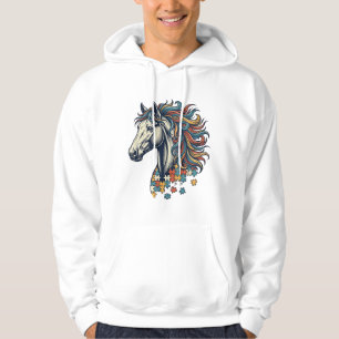 Colourful Horse Puzzle Piece Vintage Engraving T-S Hoodie
