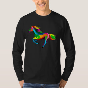 Colourful Horse Running At A Gallop Pop Style T-Shirt
