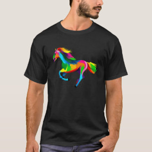 Colourful Horse Running At A Gallop Pop Style T-Shirt