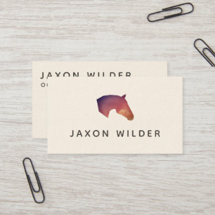 Colourful Horse Silhouette Cloud Watercolor Minima Business Card