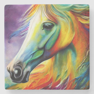 Colourful Horse Unique Art Stone Coaster