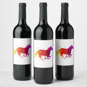 Colourful Horse Wine Label