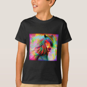 Colourful Horses Horseback Riding Horse Lovers Flo T-Shirt