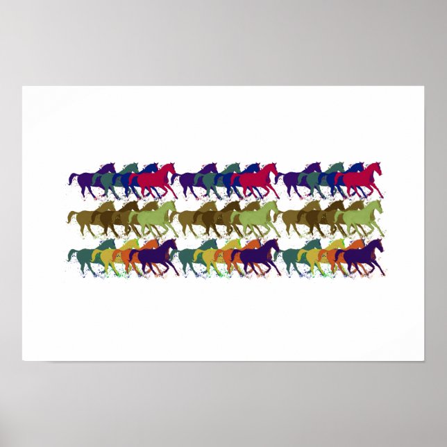 colourful horses poster (Front)