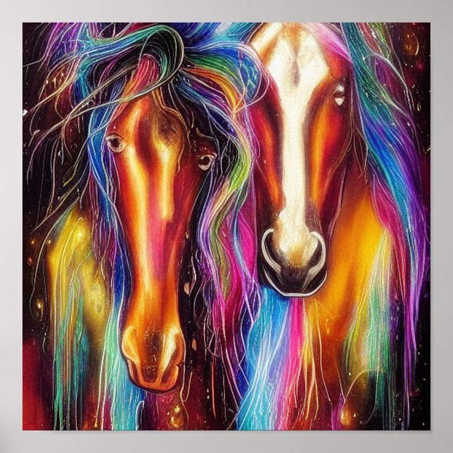 Colourful horses   poster (Front)