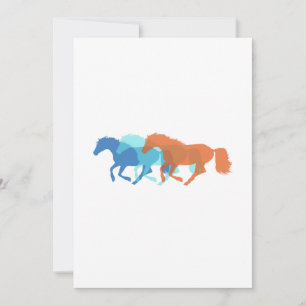 Colourful Horses Running Invitation