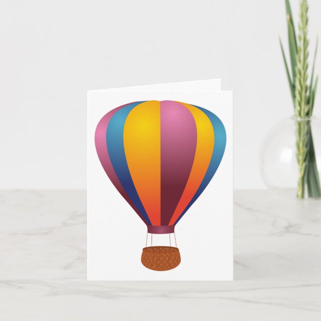 Colourful Hot Air Balloon Card (Front)