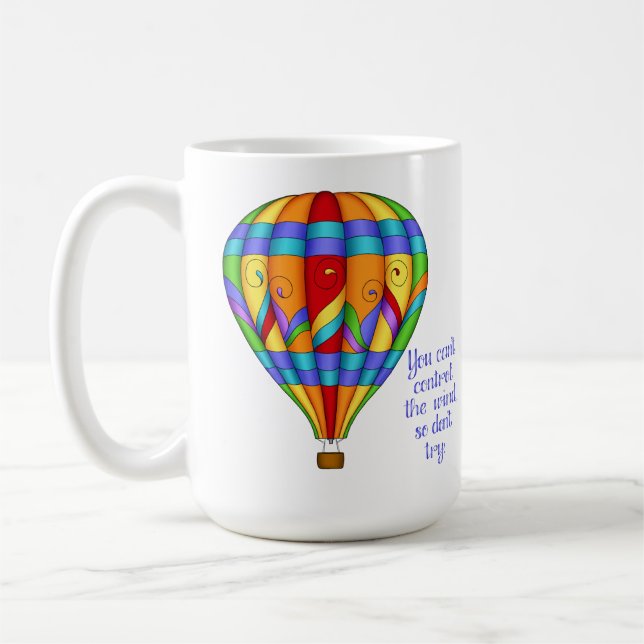 Colourful Hot Air Balloon Coffee Mug (Left)