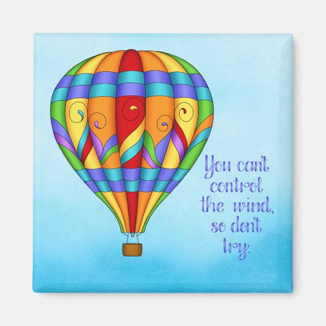 Colourful Hot Air Balloon Magnet (Front)