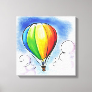 Colourful Hot air Balloon paint canvas
