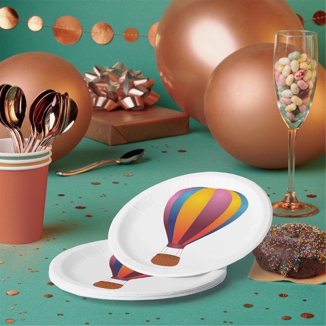 Colourful Hot Air Balloon Paper Plates (Creator Uploaded)