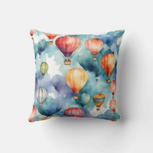 Colourful Hot Air Balloon Pattern  Cushion
