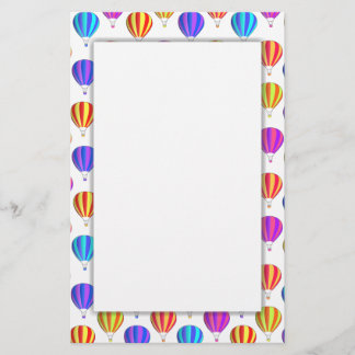 Colourful Hot Air Balloon Pattern Stationery
