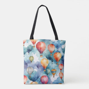 Colourful Hot Air Balloon Pattern  Tote Bag