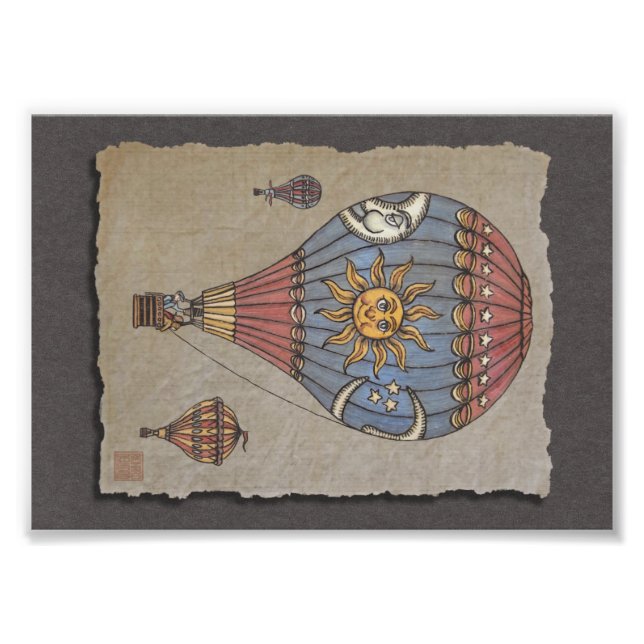 Colourful Hot Air Balloon Photo Print (Front)