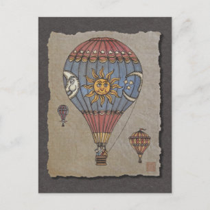 Colourful Hot Air Balloon Postcard
