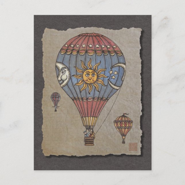 Colourful Hot Air Balloon Postcard (Front)