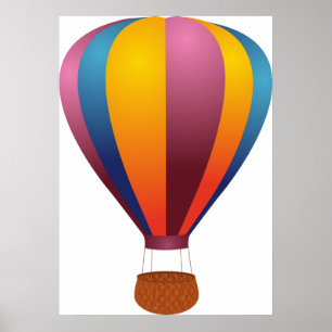 Colourful Hot Air Balloon Poster