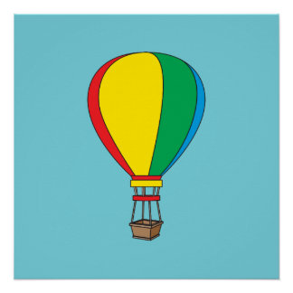 Colourful Hot Air Balloon Poster