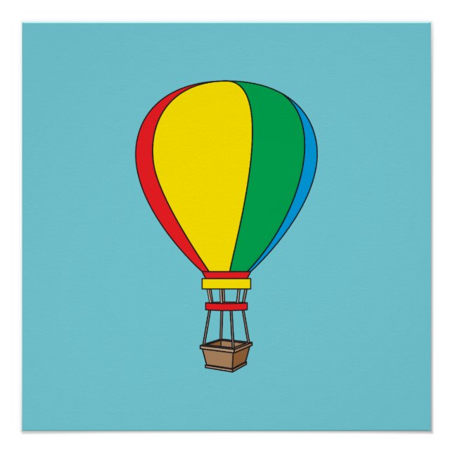 Colourful Hot Air Balloon Poster (Front)