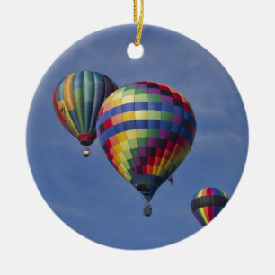 Colourful Hot Air Balloon Race Ceramic Tree Decoration
