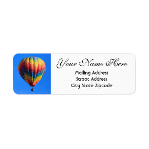 Colourful Hot Air Balloon Return Address