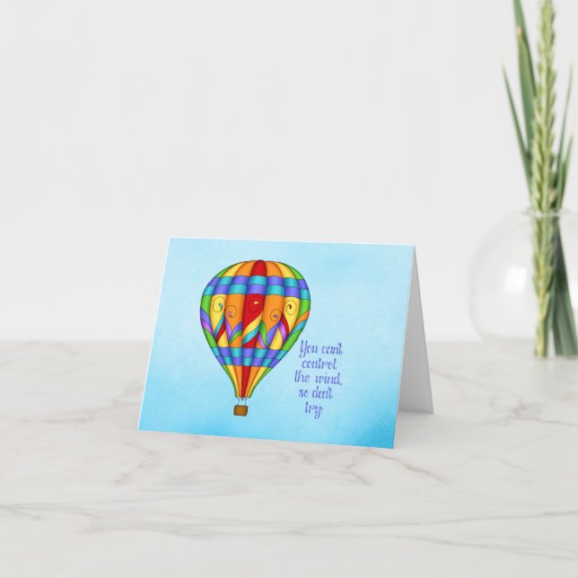 Colourful Hot Air Balloon Thank You Card (Front)